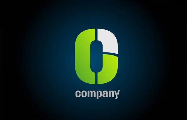 Blue green white logo o alphabet letter design icon for company — Stock Vector