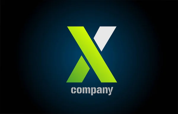 公司蓝绿色白色标识x字母设计图标 — 图库矢量图片