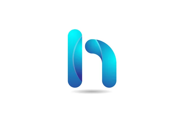 Синий градиент логотип h иконка буквы алфавита дизайн для компании — стоковый вектор