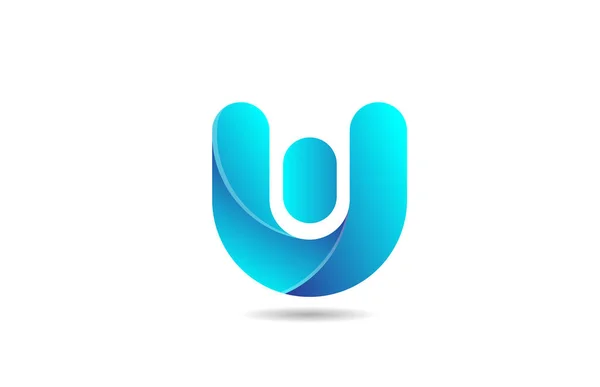 Blauw gradiënt logo met alfabet letter ontwerp pictogram voor bedrijf — Stockvector