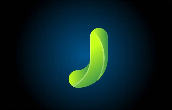 Vert dégradé logo j lettre alphabet icône de conception pour l'entreprise — Image vectorielle