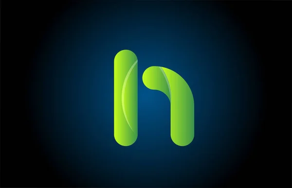 公司绿色渐变标志h字母设计图标 — 图库矢量图片