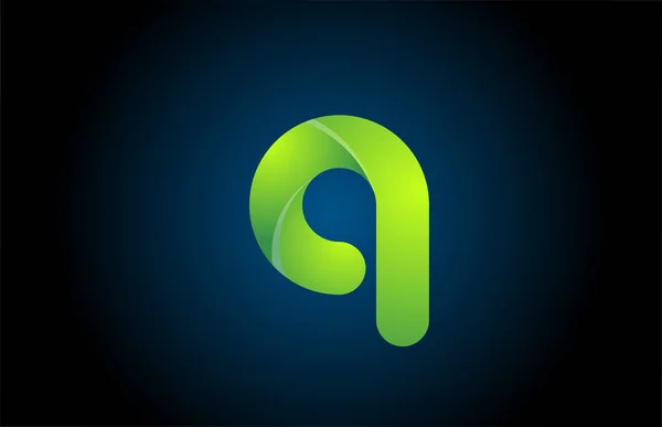녹색 편차 로고 Q 알파벳 글자 디자인 아이콘 회사 용 — 스톡 벡터