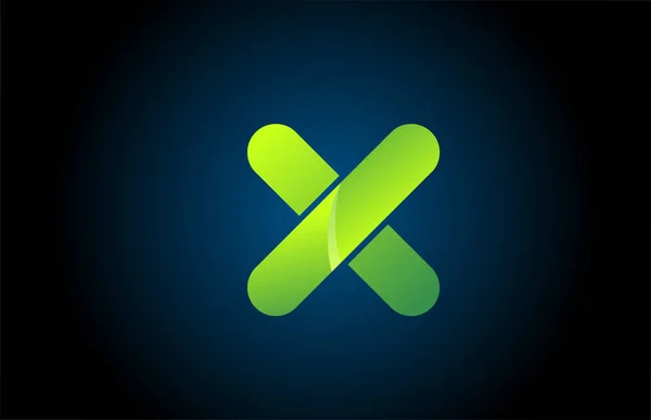 Verde gradiente logo x alfabeto letra icono de diseño para la empresa — Archivo Imágenes Vectoriales