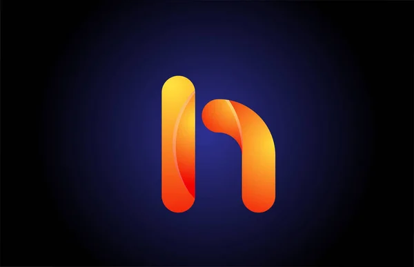 Naranja azul degradado logotipo h alfabeto letra icono de diseño para comp — Vector de stock