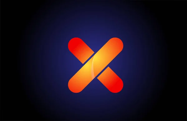 Oranžová modrá logo přechodu x abeceda písmeno design ikona pro comp — Stockový vektor