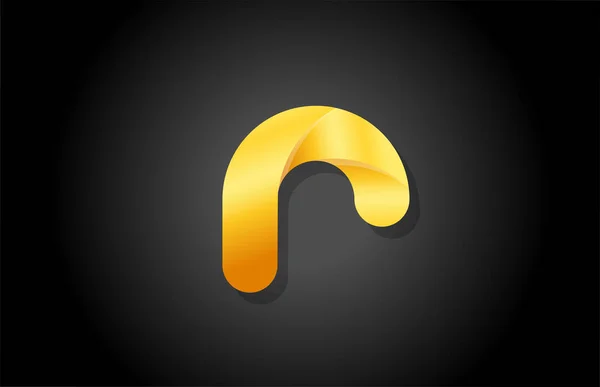 Χρυσό λογότυπο διαβάθμισης r αλφάβητο γράμμα εικονίδιο σχεδιασμού για comp — Διανυσματικό Αρχείο