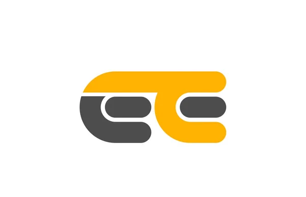 Yellow grey combination logo letter EE E E alphabet design icon — Stock Vector