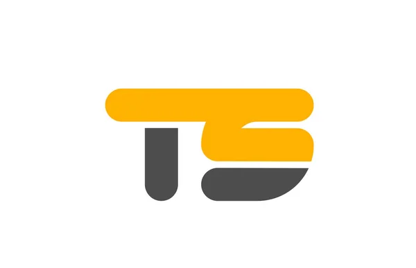 Žlutá kombinace logo písmeno T S abeceda design ikona — Stockový vektor