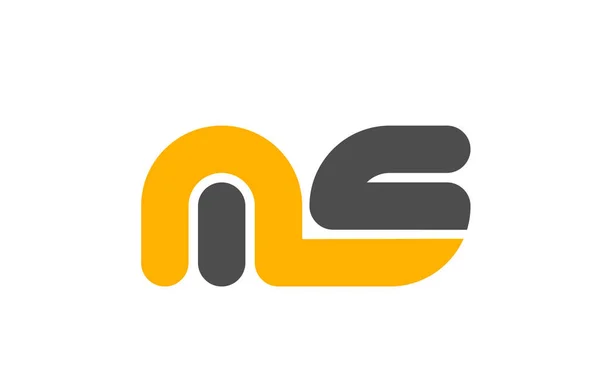 Gul grå kombination logotyp bokstav Ms M S alfabet design ikon — Stock vektor