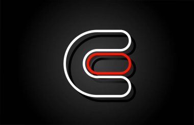 şirket için beyaz kırmızı harf E alfabe logo tasarımı simgesi