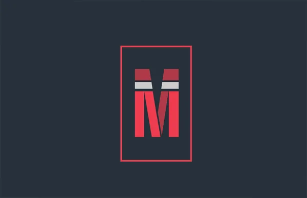 Logotipo rojo gris M alfabeto letra icono de diseño para la empresa — Vector de stock