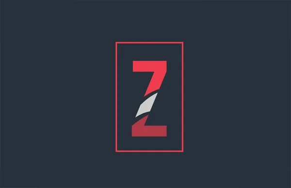Logo rosso grigio Z alfabeto lettera icona di design per l'azienda — Vettoriale Stock