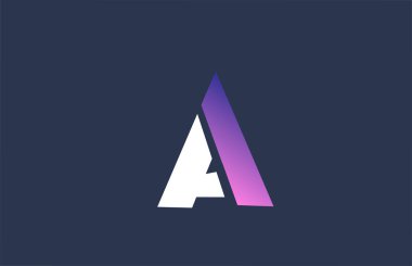 Pembe alfabe mavi. Şirket işleri için bir harf logosu tasarımı simgesi.