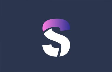 Şirket işleri için pembe alfabe mavi S harfi logo tasarımı simgesi