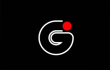 Otobüs için g harfi logo çizgisi siyah arkaplan alfabe tasarımı simgesi
