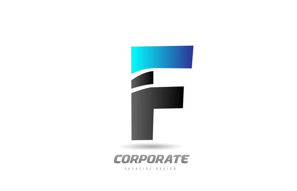 Bleu noir lettre alphabet F logo icône design pour les entreprises — Image vectorielle