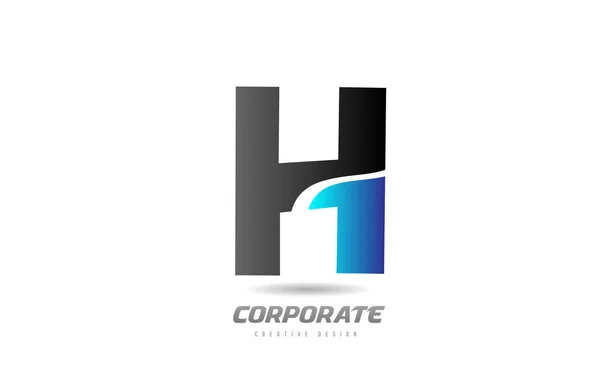 Blå svart alfabet bokstav H logotyp ikon design för företag — Stock vektor