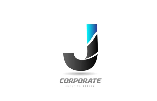 Μπλε μαύρο αλφάβητο γράμμα J λογότυπο εικονίδιο σχεδιασμό για τις επιχειρήσεις — Διανυσματικό Αρχείο