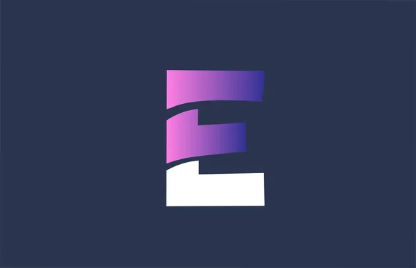 Różowy alfabet niebieski E litera logo ikona projektowania dla firm — Wektor stockowy