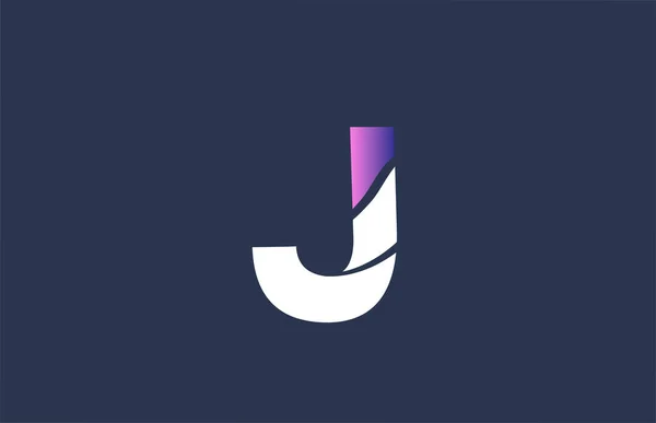 Pink alphabet blue J letter logo design icon for company busines — ストックベクタ