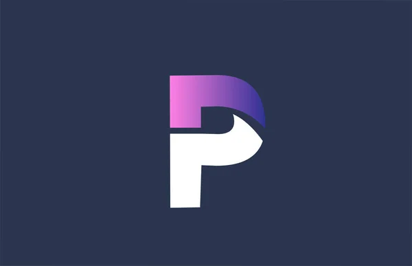 Pink alphabet blue P letter logo design icon for company busines — ストックベクタ