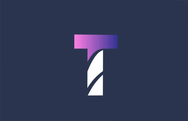 Alfabeto rosa blu T lettera logo icona di design per i busines aziendali — Vettoriale Stock