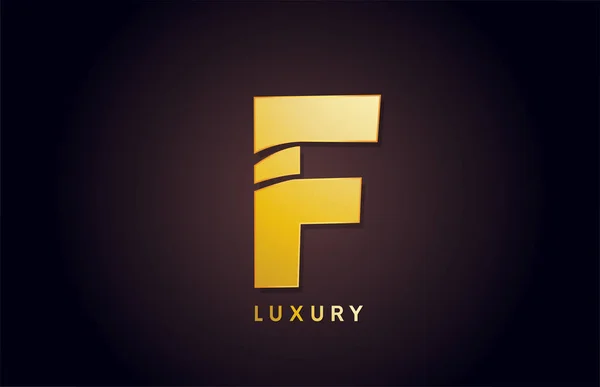 Zlatá F luxusní abeceda písmeno logo design ikona pro podnikání — Stockový vektor