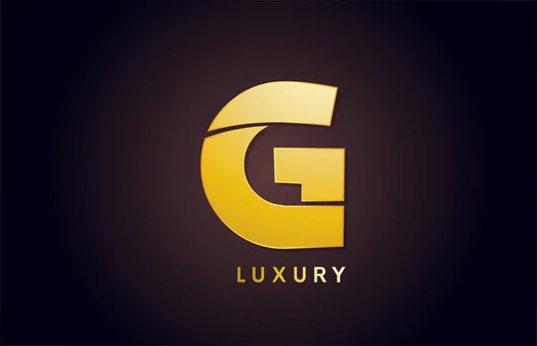 Χρυσό G πολυτελές αλφάβητο γράμμα λογότυπο εικονίδιο σχεδιασμού για τις επιχειρήσεις — Διανυσματικό Αρχείο