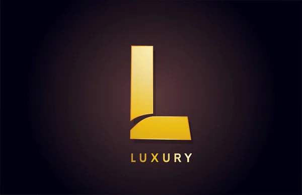 Golden L luxury alphabet letter logo design icon for business — Stock Vector