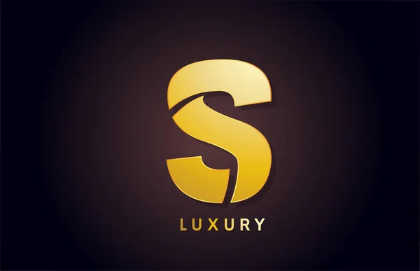 Χρυσό S πολυτελές αλφάβητο γράμμα λογότυπο εικονίδιο σχεδιασμού για τις επιχειρήσεις — Διανυσματικό Αρχείο
