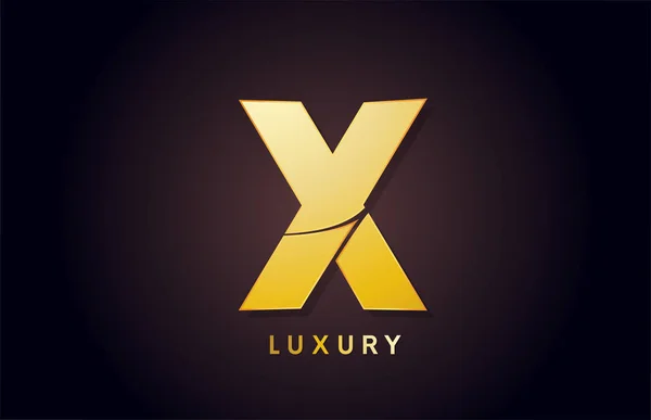 Złote X luksusowy alfabet litera logo ikona projektowania dla biznesu — Wektor stockowy