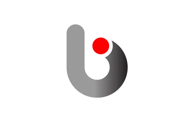 Betű B logó ábécé design ikon üzleti szürke piros — Stock Vector