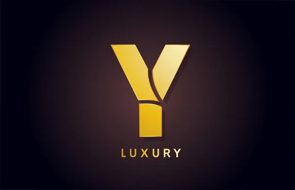 Golden Y luxury alphabet letter logo design icon for business — ストックベクタ