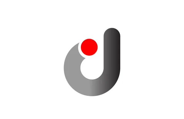 Γράμμα D λογότυπο αλφάβητο σχέδιο εικονίδιο για τις επιχειρήσεις γκρι κόκκινο — Διανυσματικό Αρχείο