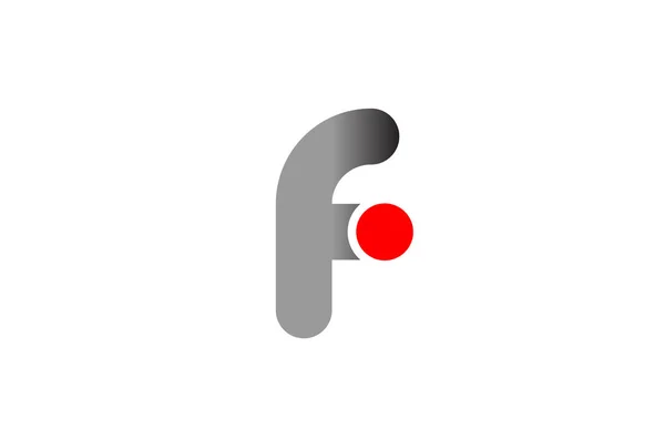 Letter F logo alphabet design icon for business grey red — Stock Vector