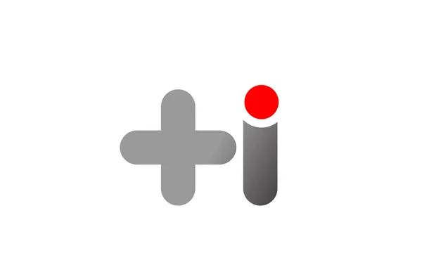 Letter H logo alphabet design icon for business grey red — ストックベクタ