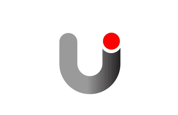 Litera U logo-ul alfabet pictograma de design pentru afaceri gri roșu — Vector de stoc