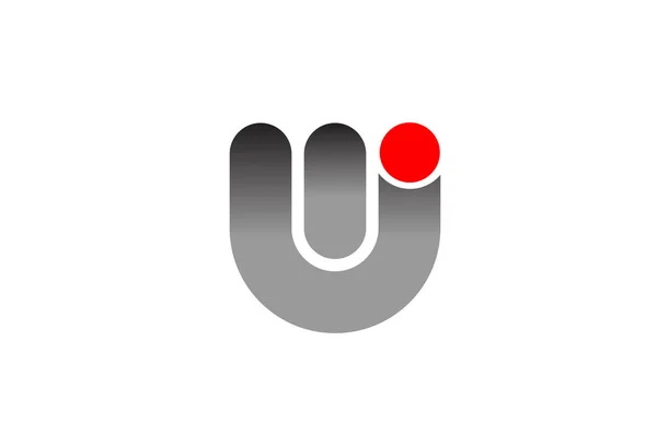 Letter W logo alphabet design icon for business grey red — ストックベクタ