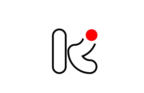 Buchstabe k Logo Alphabet Design-Symbol für Business-Linie in schwarz ein — Stockvektor