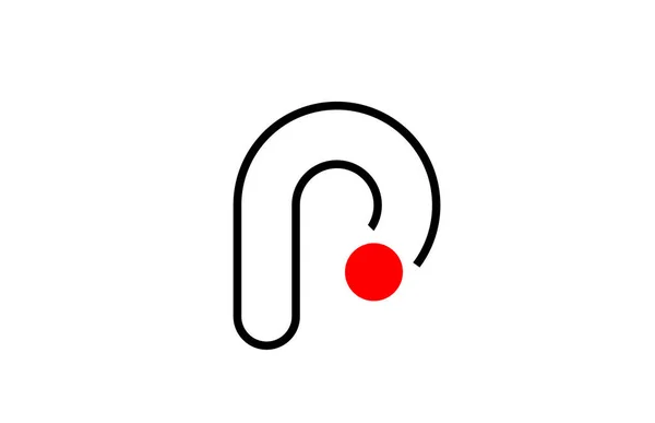 Bokstav p logotyp alfabet design ikon för business line i svart en — Stock vektor