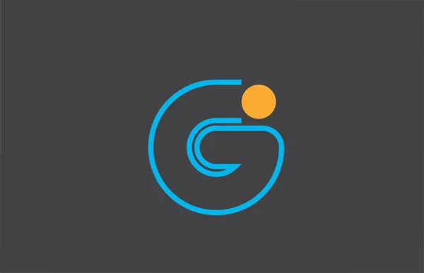 Letter g logo line alphabet design icon in blue orange for busin — ストックベクタ