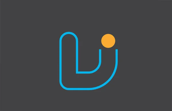Buchstabe v Logo Linie Alphabet Design-Symbol in blau orange für Busin — Stockvektor