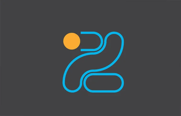 Letter z logo lijn alfabet ontwerp icoon in blauw oranje voor busin — Stockvector