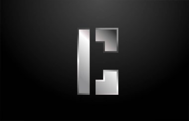 gümüş metal alfabe harfi C logo tasarım şablonu