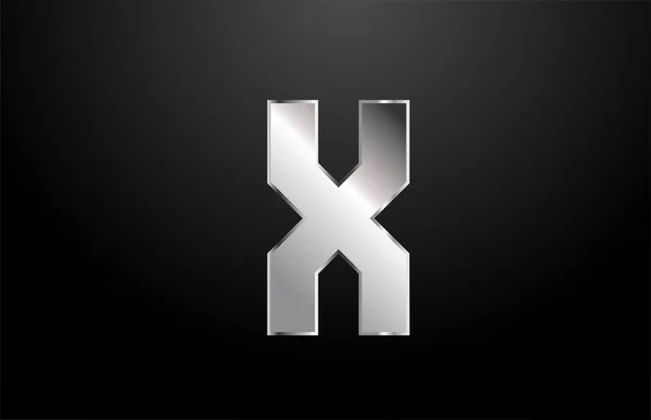 Argent lettre alphabet métal X logo icône modèle de conception — Image vectorielle