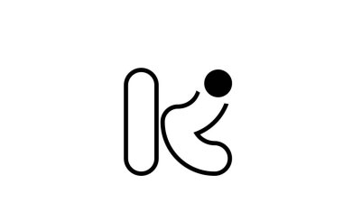 alfabe harfi k logo simgesi tasarım şablon ögeleri satırı