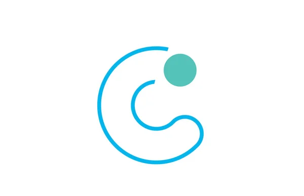 文字cのロゴ行アルファベットのデザインアイコン青と緑のbu — ストックベクタ