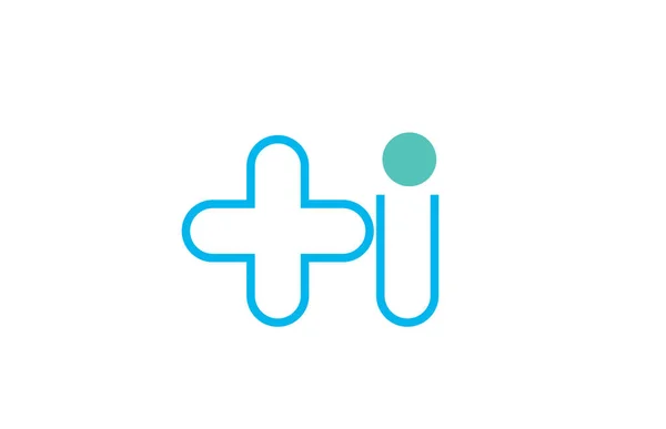 Buchstabe h Logo Linie Alphabet Design-Symbol in blau und grün für bu — Stockvektor