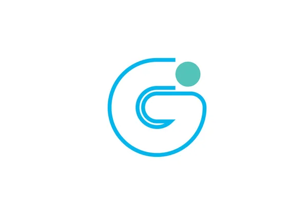 Lettre g logo ligne alphabet design icône en bleu et vert pour bu — Image vectorielle